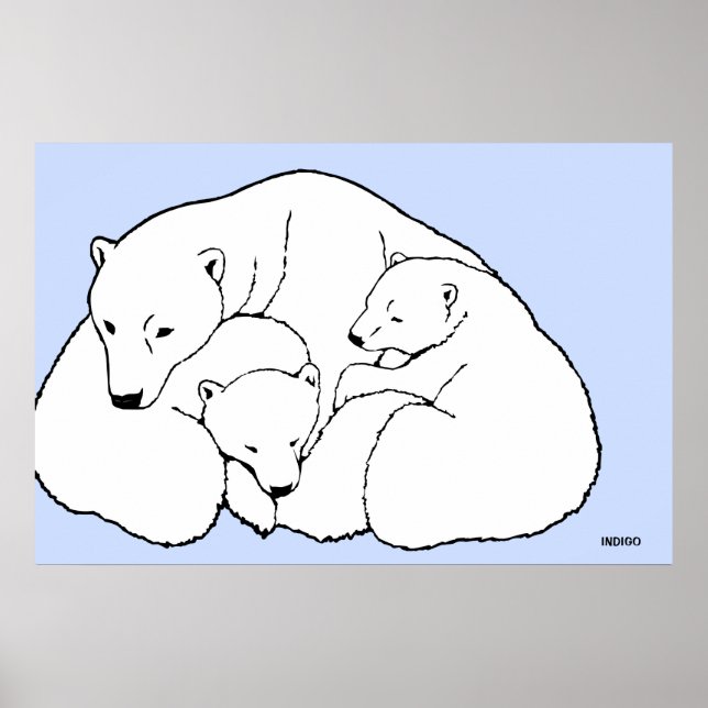 Polar Bear Poster Art Impressão na Wildlife Decor (Frente)
