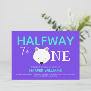 Polar Bear Seis Meses Bebê Meio Convite De Anivers