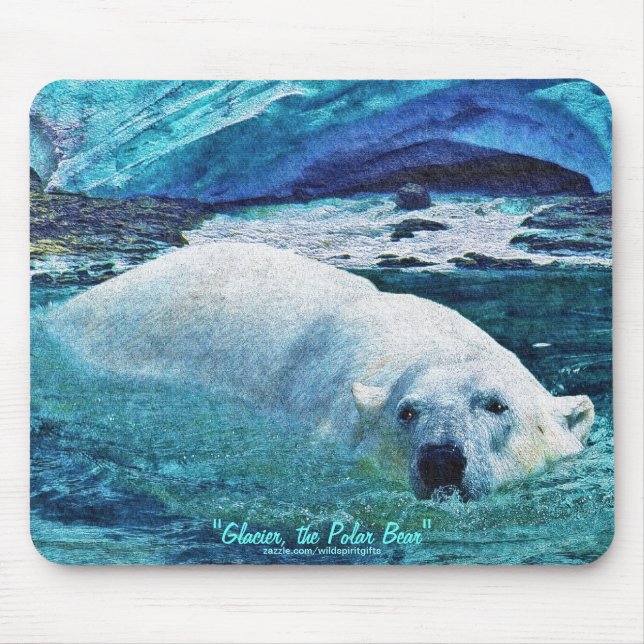 Polar Bear & Tundra Ice Wildlife Art Mousepad (Frente)
