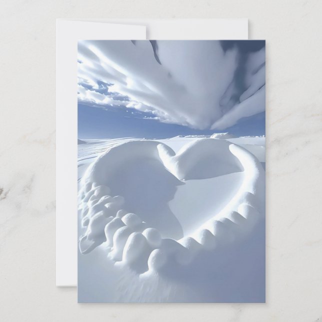 Polar Love: Convite para Casamento Cardíaco Refrig (Frente)