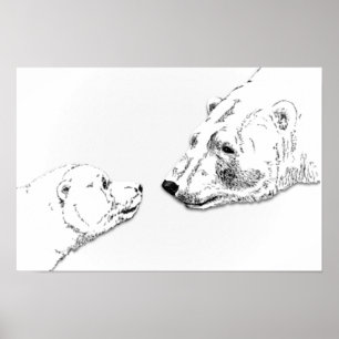 Polar Urso e Impressão de Arte