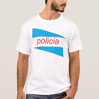 POLICIA com azul firma a camisa