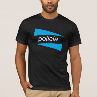 POLICIA com azul firma a camisa