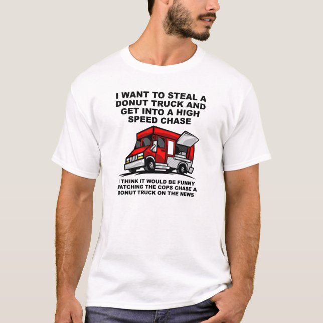 Polícia de Donut Persegue Camiseta Divertida (Frente)