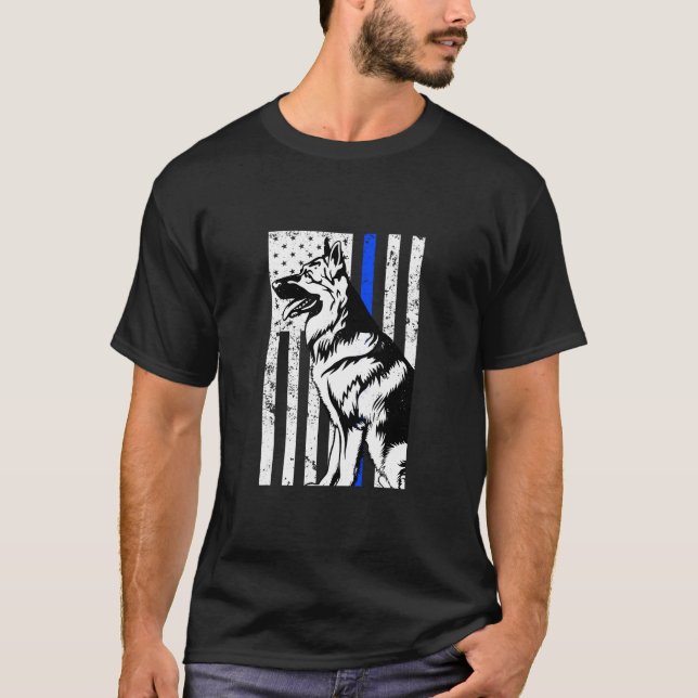 Polícia de Mens Cachorro K9 T-shirt (Frente)