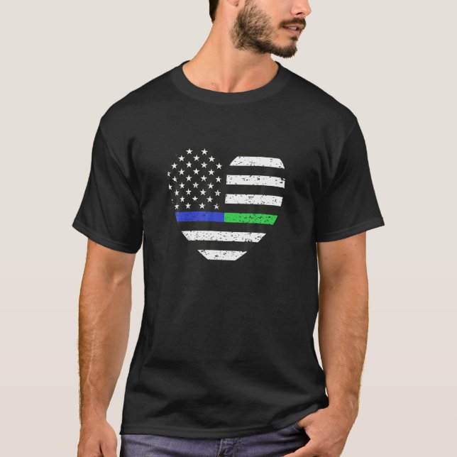 Polícia Militar De Camisa Verde Da Linha Azul Da L (Frente)