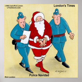 Polícia Navidad Funny Poster de Natal