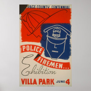 Polícia, poster de WPA do vintage da exposição