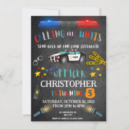 Policial Policial Convite de Aniversário