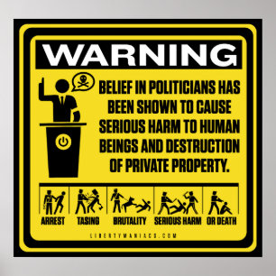 Políticos que advertem o poster