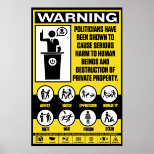 Políticos que advertem o poster