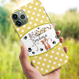 Polkadot amarelo e branco, gatinhos bonitos person