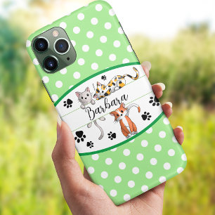 Polkadot verde e branco, gatinhos bonitos personal