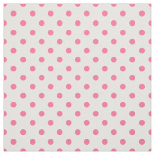 Polkadots cor-de-rosa & branco - tecido de algodã