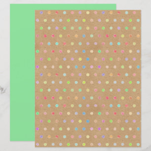 Polkadots Faux Brown Kraft Funky Papelão