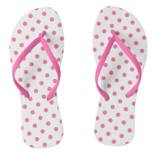 Polkadots rosa - Chinelos com tiras delgadas