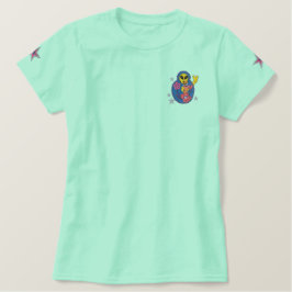 Polo Bordada Feminina Camiseta com Remendo de Bordado de Matryoshka Alie