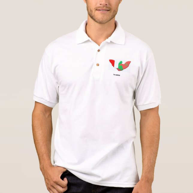 Polo Tshirt Proud to be Half Italian Half Moroccan (Frente)