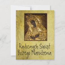 Polonês Wesołych Świąt Merry Christmas Virgem Mary