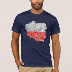 Polônia Flagcolor Map T-Shirt
