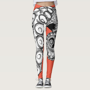 Polvo Cor-de-rosa Coral Leggings Tentacle