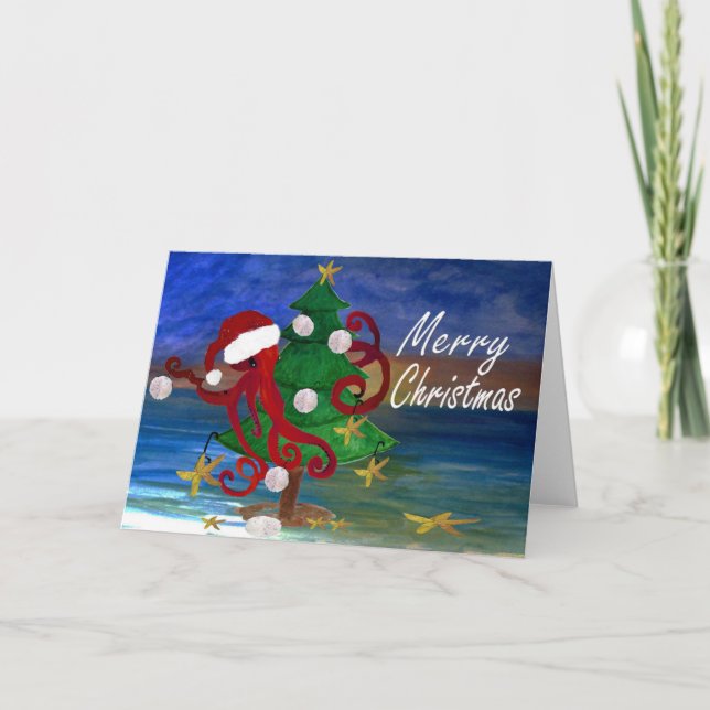 Polvo de Natal aparado um cartão costeiro aparado (Frente)