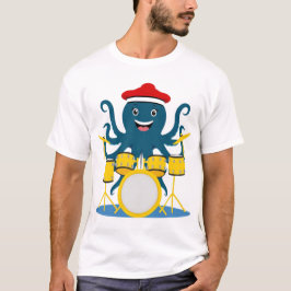 polvo tocando tambor com camisa