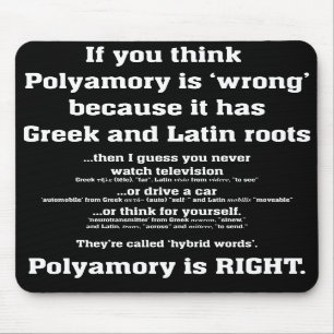 Polyamory Pro-Letrado Mousepad - preto