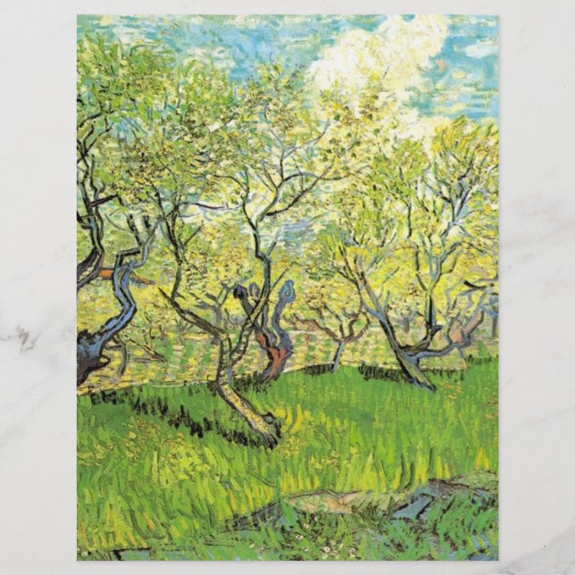 Pomar em Blossom, Vincent van Gogh. (Frente)