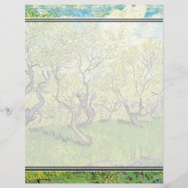 Pomar em Blossom, Vincent van Gogh. (Frente)