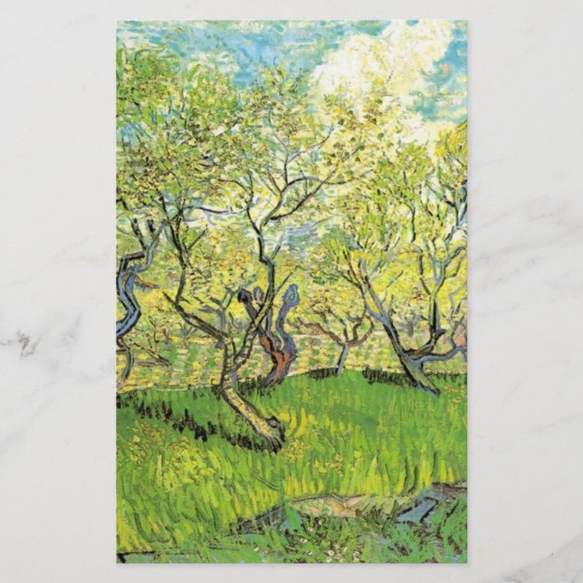 Pomar em Flor por Vincent van Gogh. (Frente)