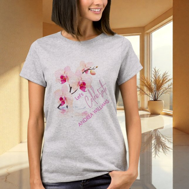 Pomar Flor Blossoms 60º Aniversário Nome T-Shirt (Criador carregado)