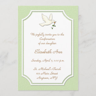 Pomba cristã, convite verde