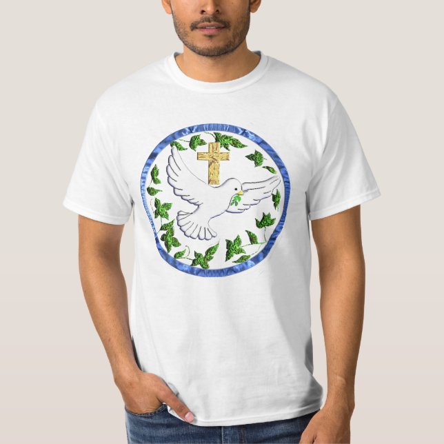Pomba da camiseta masculina da Paz (Frente)