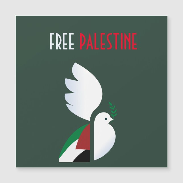 pomba da paz com a bandeira palestiniana (Frente)