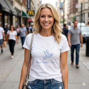 Pomba da Paz. Paz. Liberdade. Amor. T-Shirt