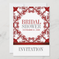 Red White Doves Batik Chá de panela Party Invitati