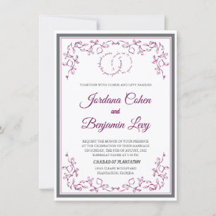 Pomegranate Cranberry Convite para Casamento Judai