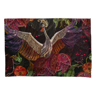 Pomegranate Crane Rosas: Arte bordada
