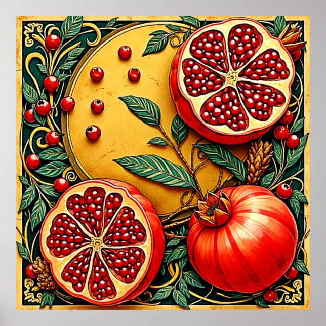 Pomegranate Elegance Impressão (Frente)