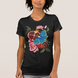 Pomegranato e Luna Moth Camiseta Básica das Mulher