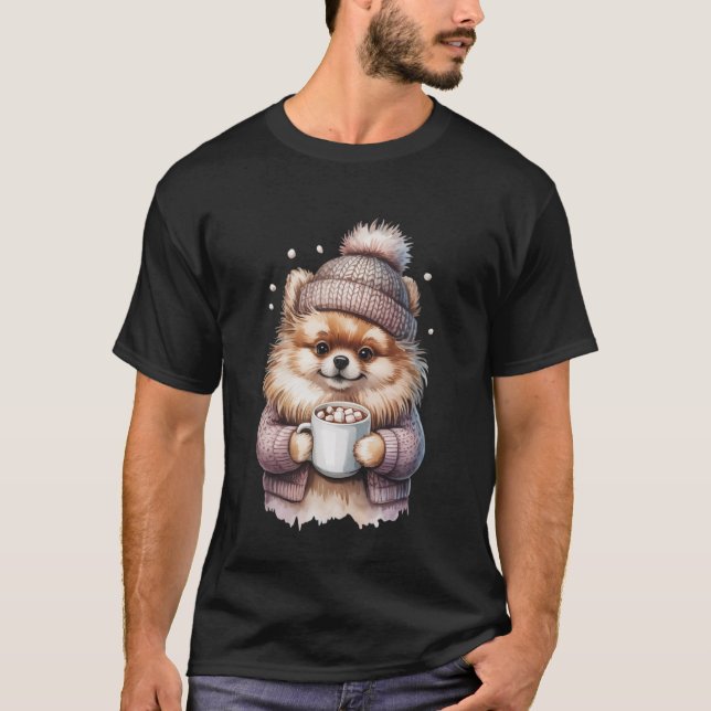 Pomerânia Aconchegante com Suéter de Inverno de Ca (Frente)