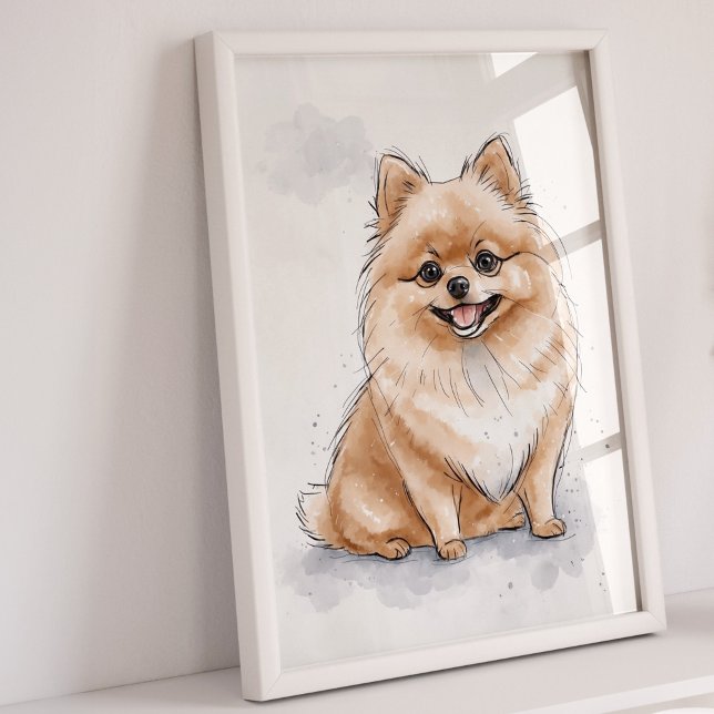 Pomerânia | Impressão de cães | Impressão de Arte  (Pomeranian Art Print)
