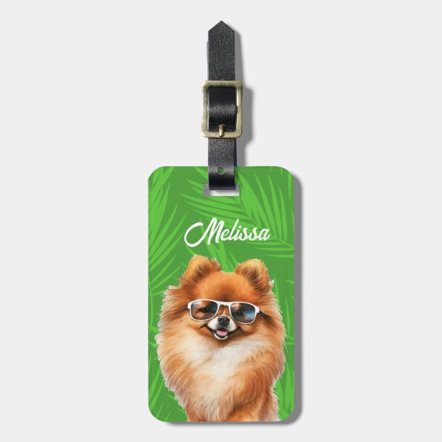 Pomeranian Luggage Tags (Frente Vertical)