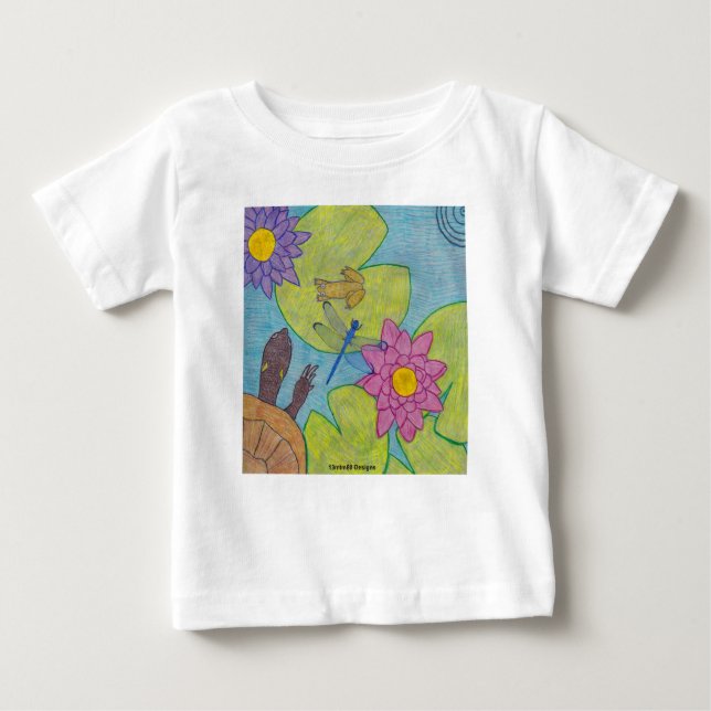 Pond Scene (branco) - Baby T-Shirt (Frente)