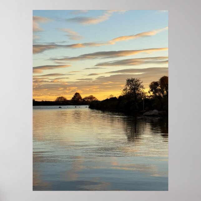 Pond Waterscape Sunset Photo Poster (Frente)