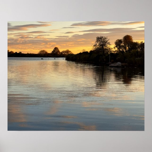 Pond Waterscape Sunset Photo Poster (Frente)