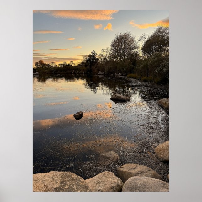 Pond Waterscape Sunset Photo Poster (Frente)