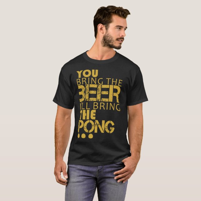 Pong da cerveja do t-shirt do divertimento (Frente Completa)