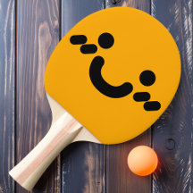Rachado Carinha Sorridente Laranja Raquete de Ping